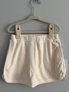 Goumi Bamboo Cloud Terry Shorts in White NWT 5T